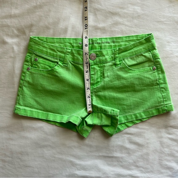 Celebrity Pink Lime Green Denim Short Shorts  Size 3 - Picture 8 of 9